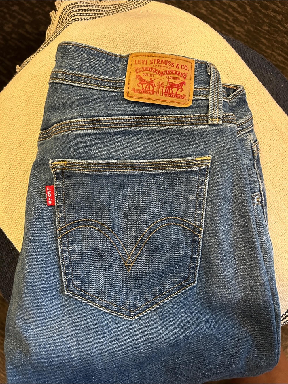 Levi's Women's Blue Curvy Bootcut demon jeans